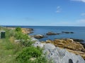 Denmark, Bornholm - the rocky coast. Royalty Free Stock Photo